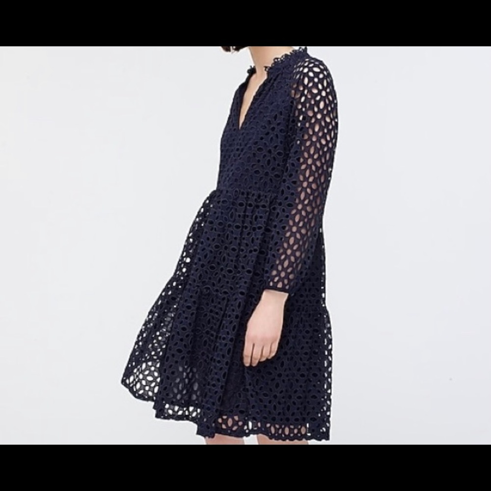 J Crew Petite tiered popover dress